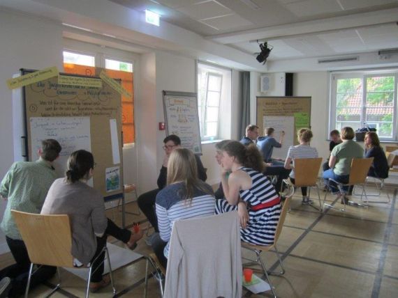 In wechselnden Gruppen wurden viele Ideen diskutiert. Foto: Dorothee Lüdeke