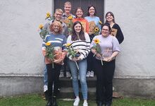 Generationswechsel im KKJK-Vorstand: Chiara Joy Abbey (vorne, von links), Caro Böhne, Zara Kilic und (hinten, von links) Luis Beimfohr, Ole Mewes, Karlotta Hamburg, Nora Schneider und Sarina Schneider. Foto: Nathalie Schneider